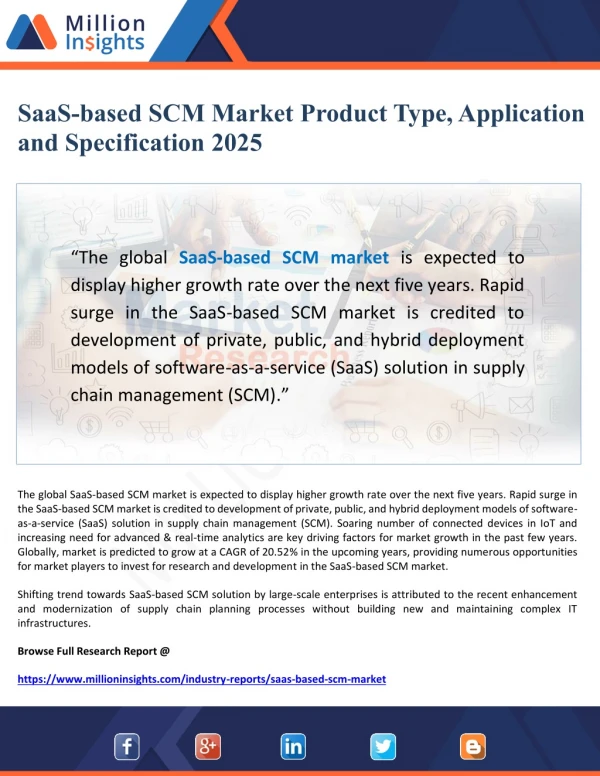 SaaS-based SCM Market Product Type, Application and Specification 2025