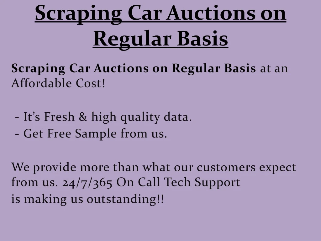 scraping car auctions on regular basis