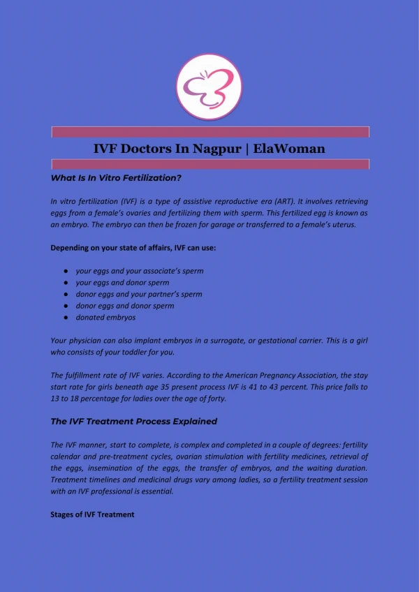 IVF Doctors In Nagpur | ElaWoman