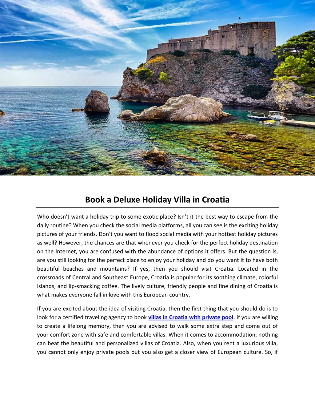book a deluxe holiday villa in croatia