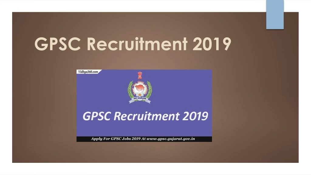 gpsc recruitment 2019