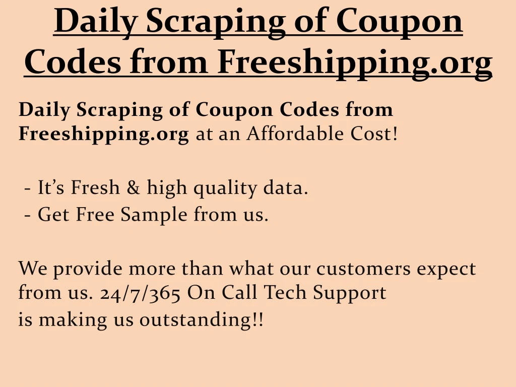 daily scraping of coupon codes from freeshipping org