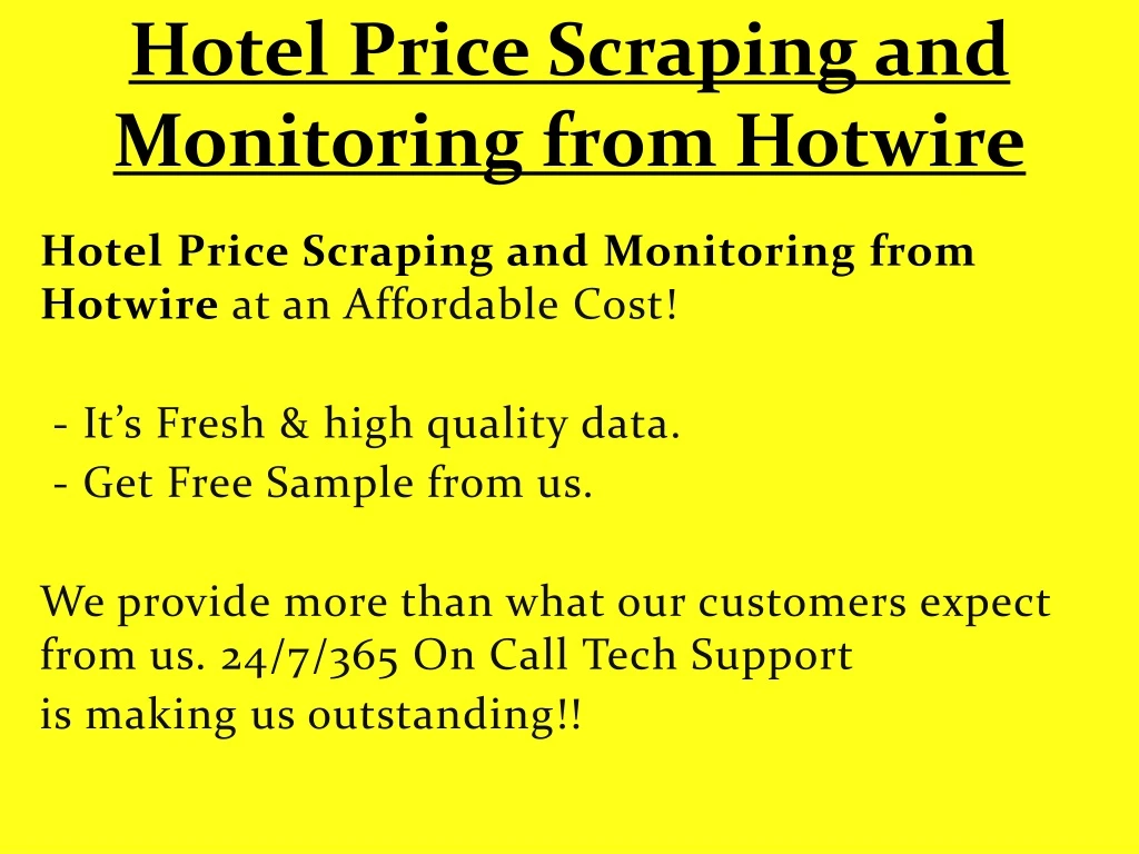 hotel price scraping and monitoring from hotwire