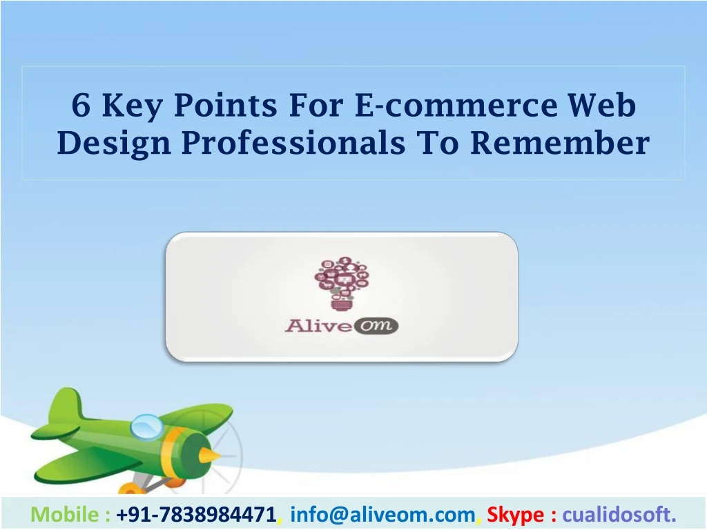 6 key points for e commerce web design