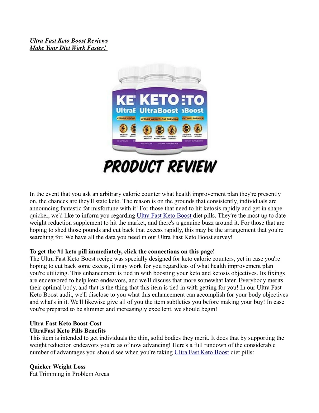 ultra fast keto boost reviews make your diet work