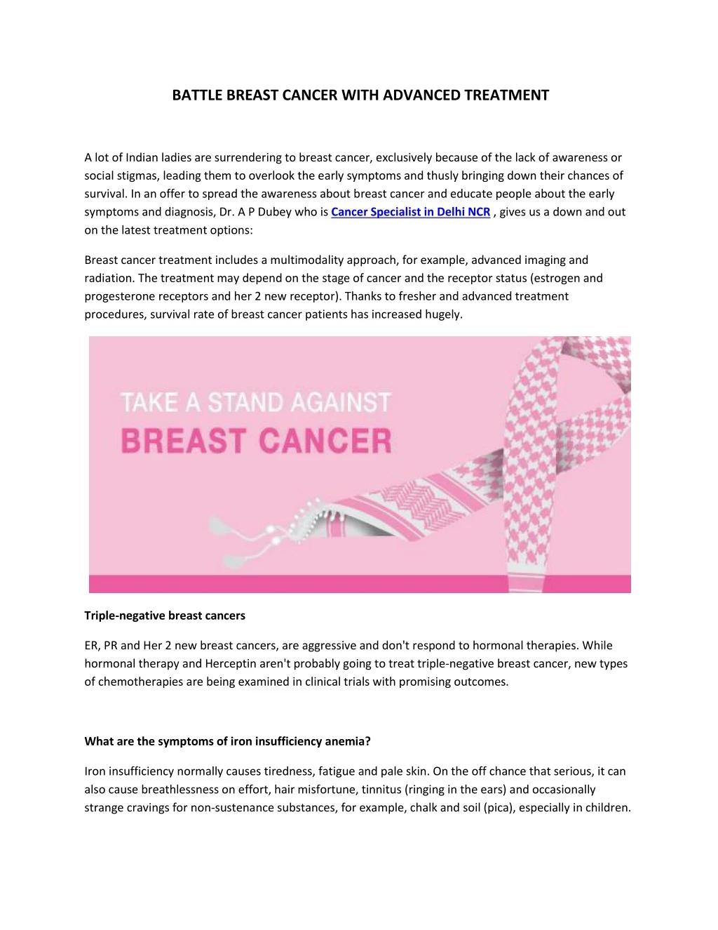 battle breast cancer with advanced treatment
