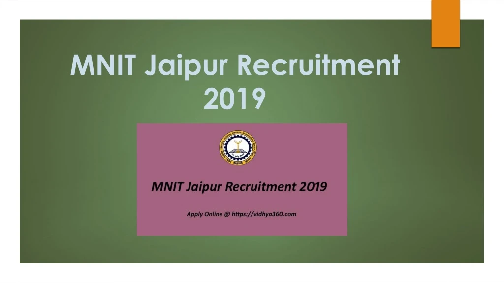 mnit jaipur recruitment 2019