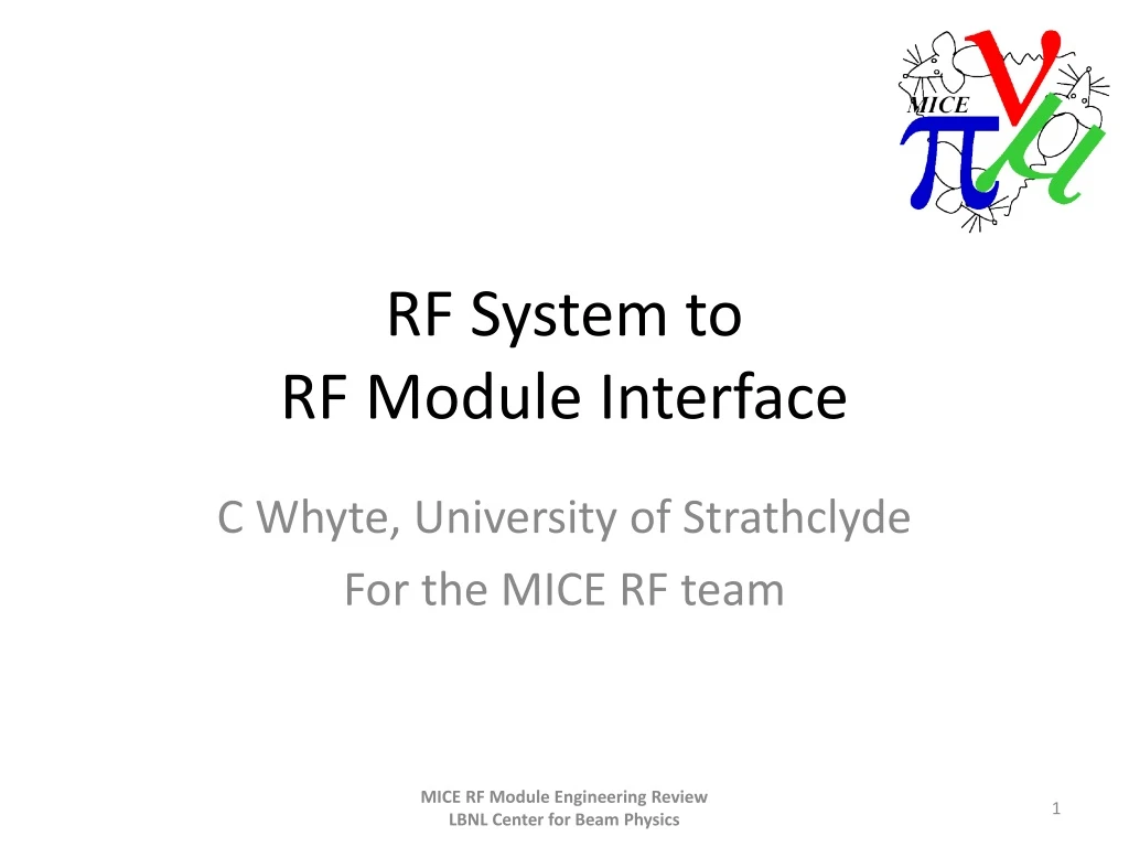 rf system to rf module interface