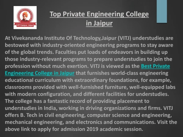 top private engineering college in jaipur