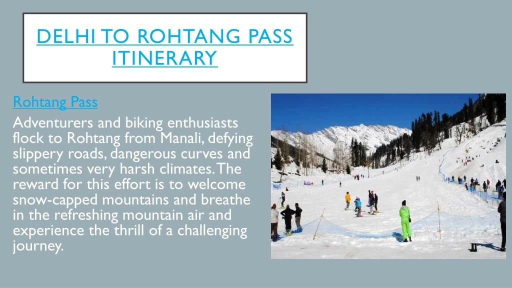 delhi to rohtang pass itinerary