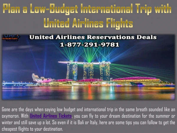 Plan a Low-Budget International Trip with United Airlines Flights