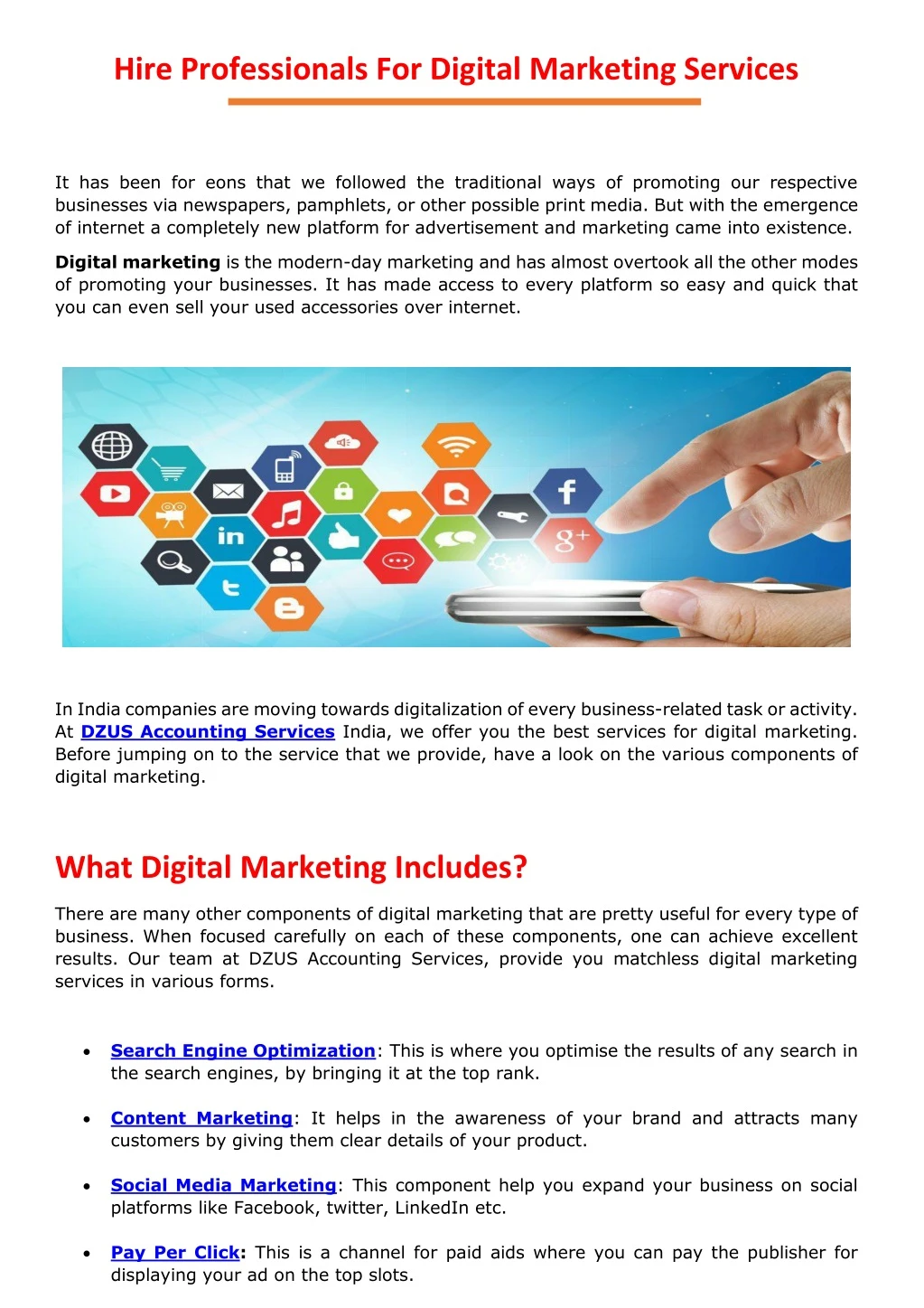 hire professionals for digital marketing services