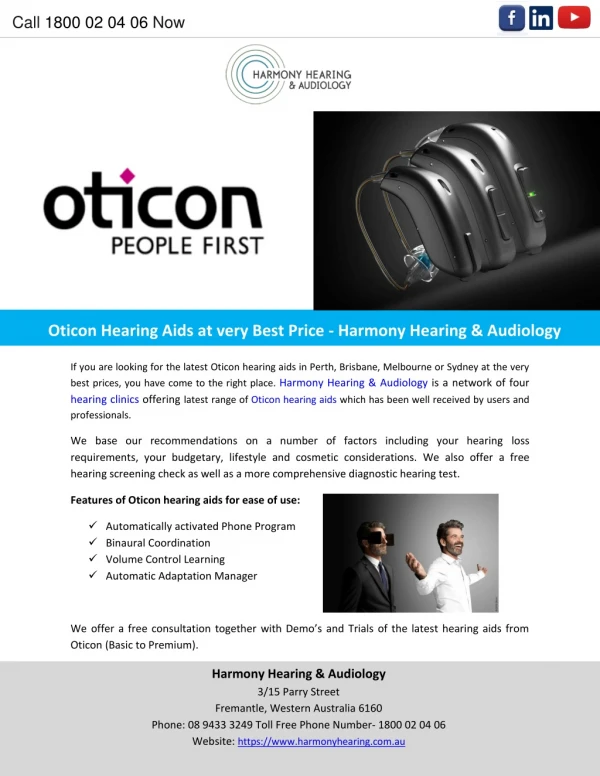 Oticon Hearing Aids at very Best Price - Harmony Hearing & Audiology