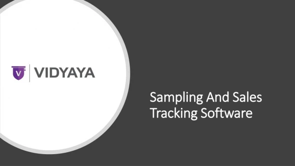 Sampling And Sales Tracking Software