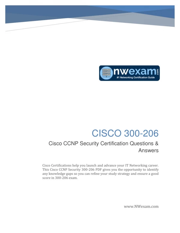 Cisco CCNP Security Certification Questions & Answers (Latest PDF)