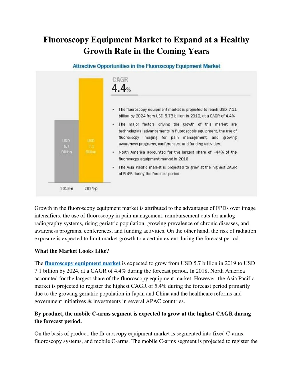 fluoroscopy equipment market to expand