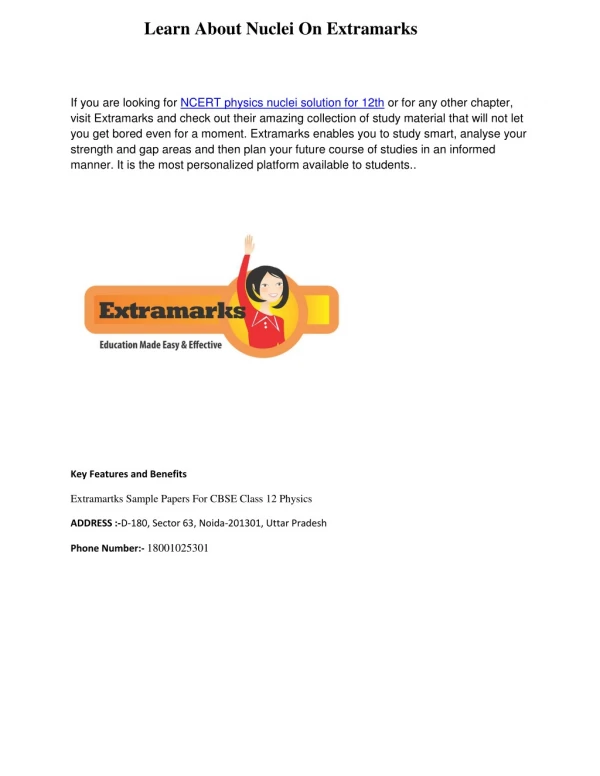Learn About Nuclei On Extramarks