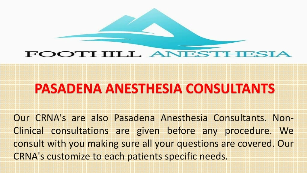 pasadena anesthesia consultants