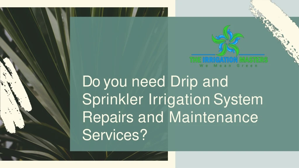 do you need drip and sprinkler irrigation system