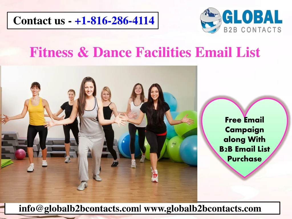 fitness dance facilities email list