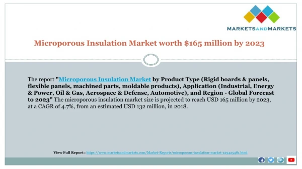 Microporous Insulation Market worth $165 million by 2023