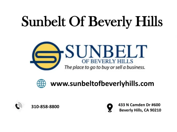 Find A Suitable Business Broker At Sunbelt of Beverly Hills