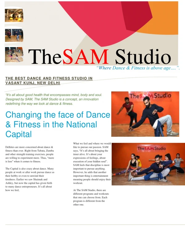 THE SAM STUDIO - Certified Fitness Coach & Dance Choreographer