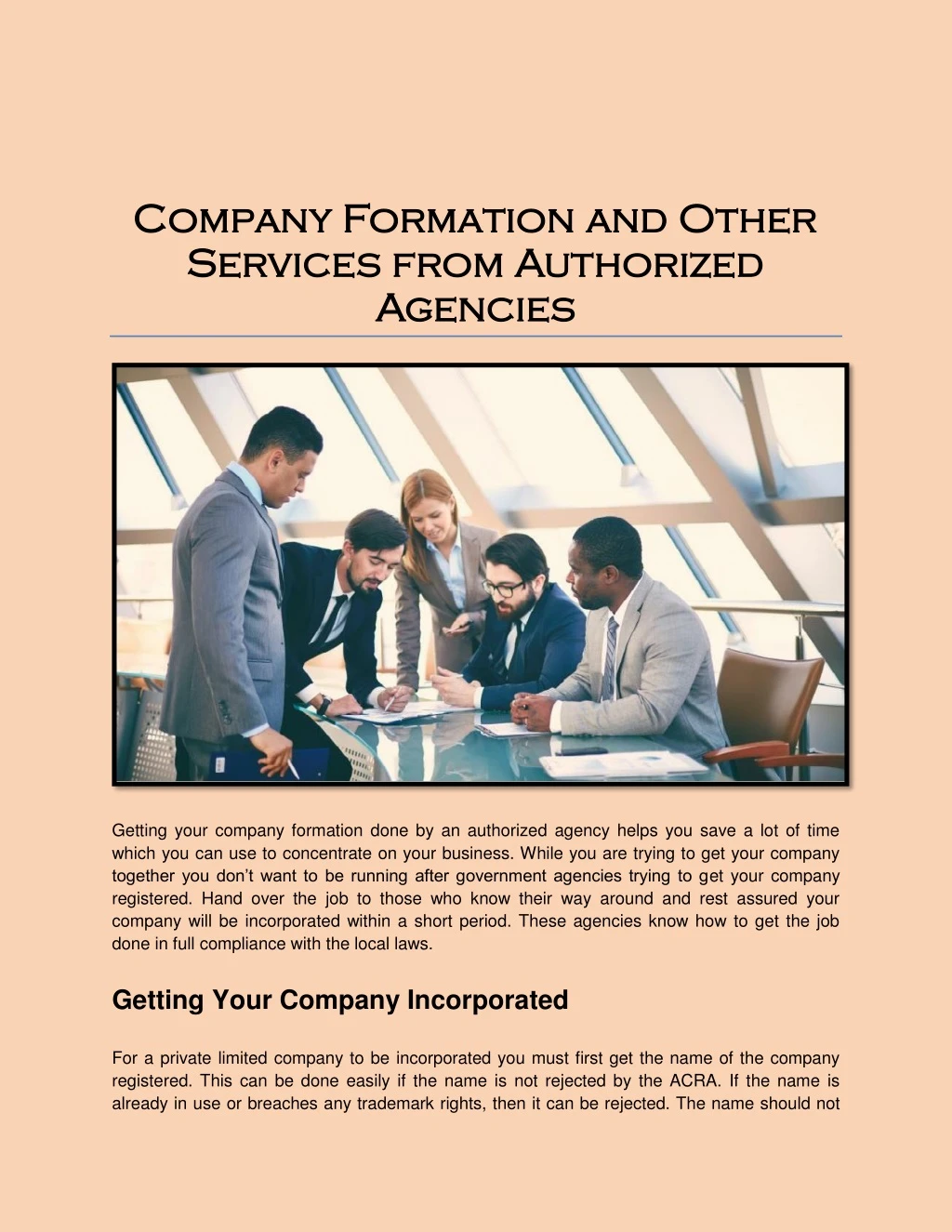 company formation and other company formation