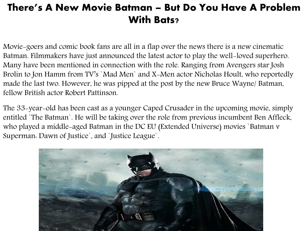 there s a new movie batman but do you have