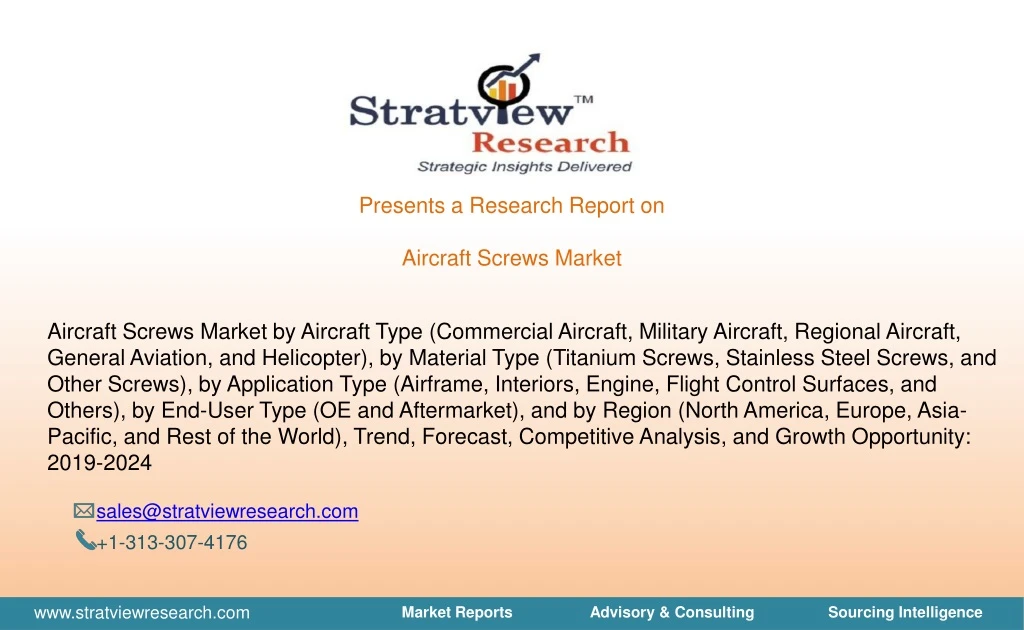 presents a research report on aircraft screws