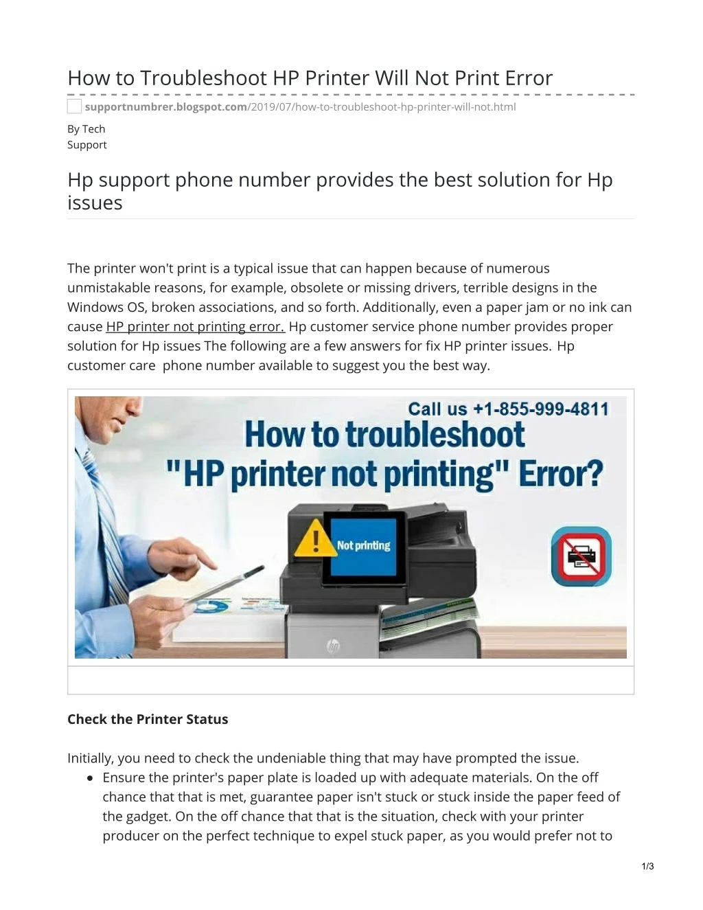 how to troubleshoot hp printer will not print