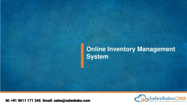 Online Inventory Management System