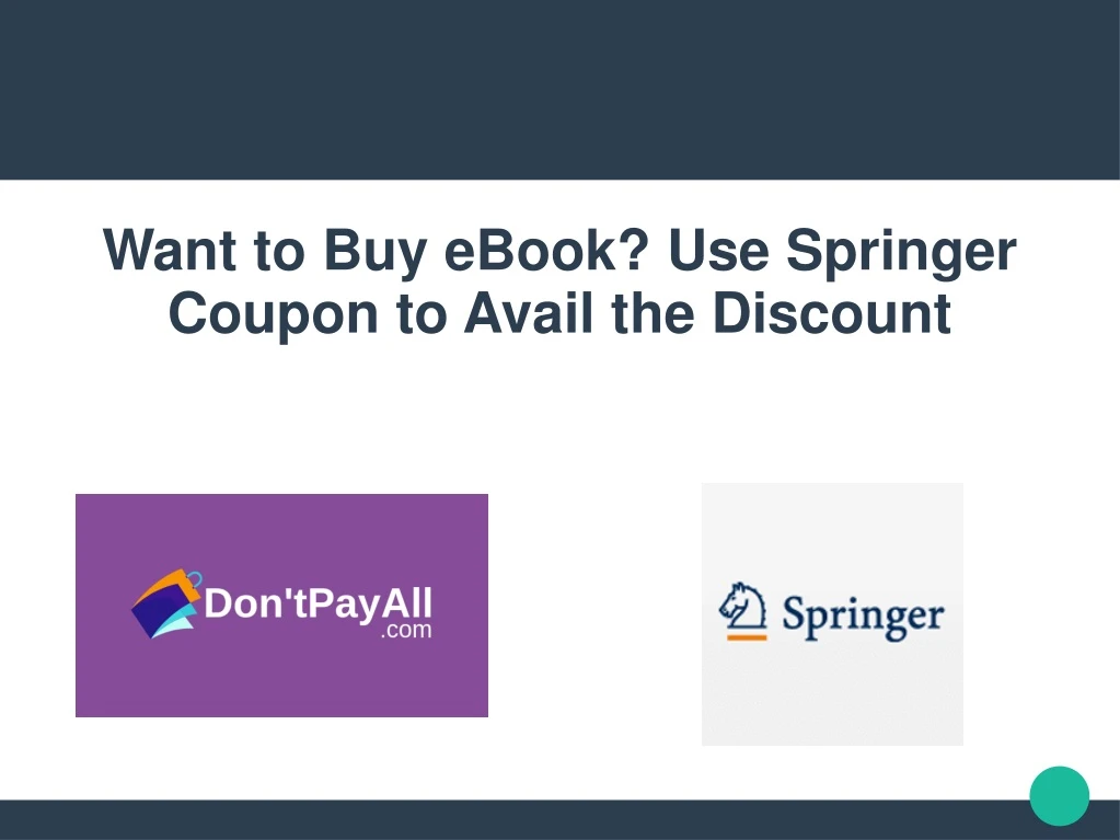 want to buy ebook use springer coupon to avail