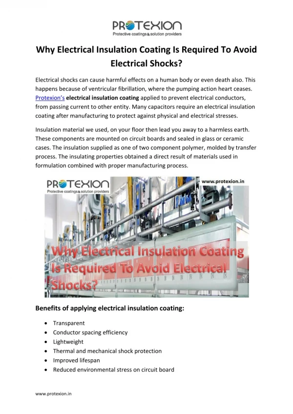 Why Electrical Insulation Coating Is Required To Avoid Electrical Shocks?