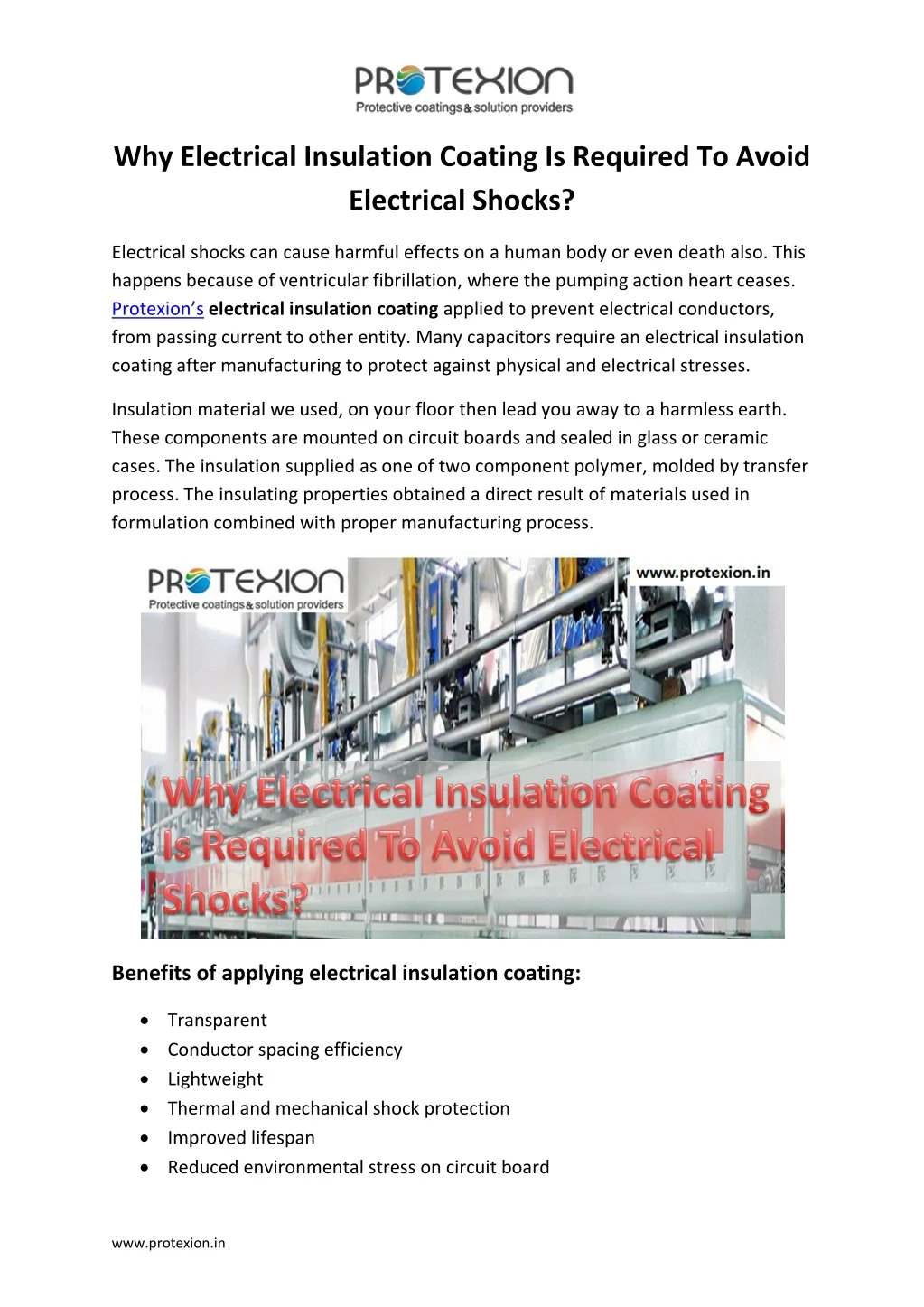 why electrical insulation coating is required