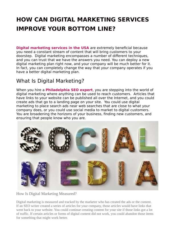 how can digital marketing services improve your