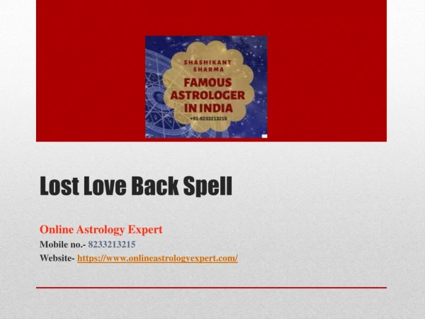 Lost Love Back Spell