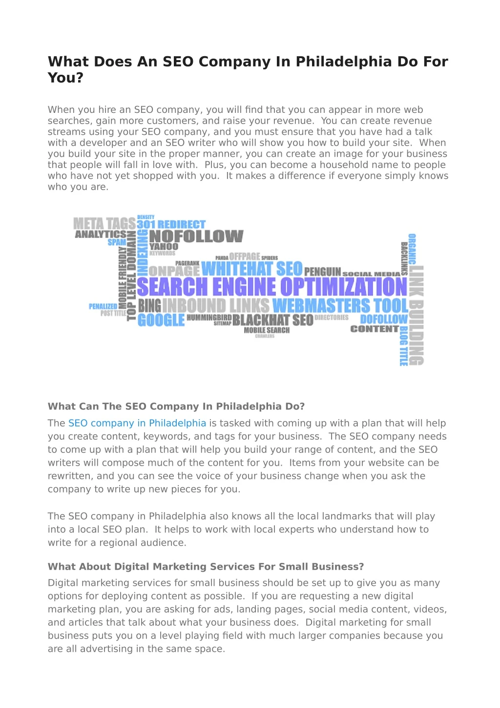 what does an seo company in philadelphia