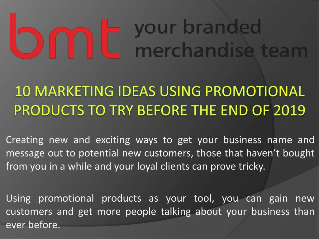 10 marketing ideas using promotional products to try before the end of 2019