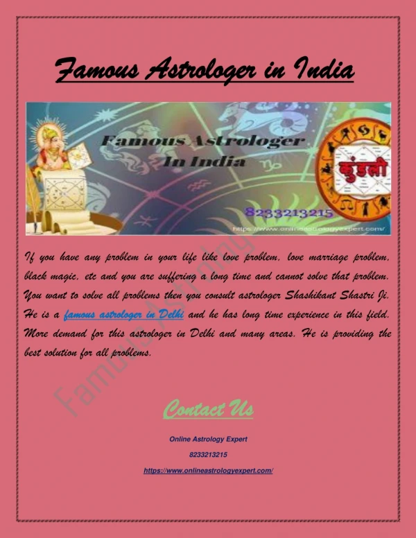 Famous Astrologer In India