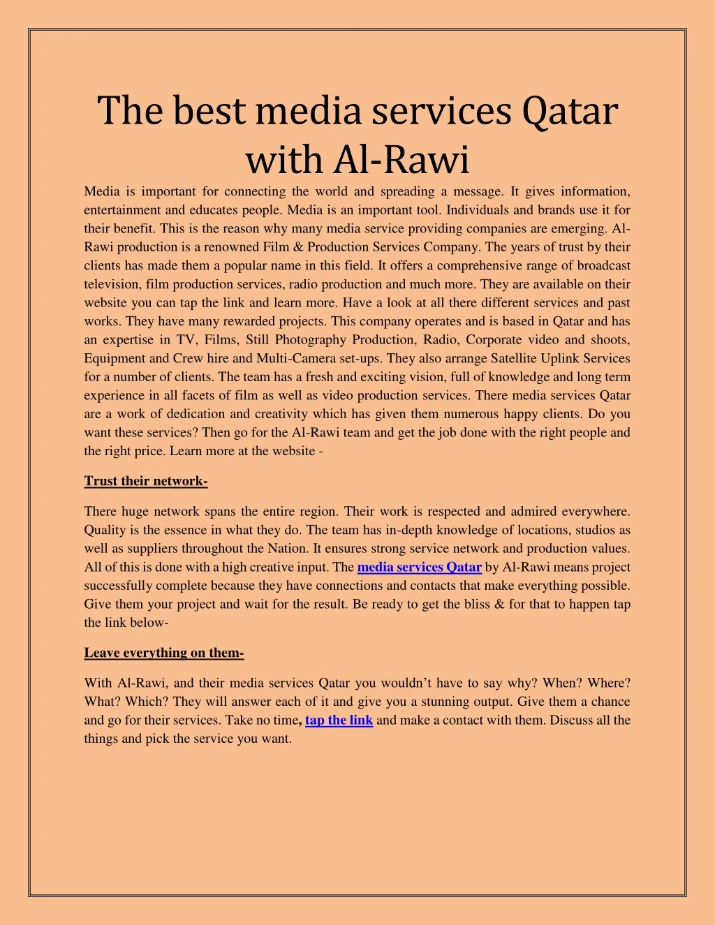 the best media services qatar with al rawi media