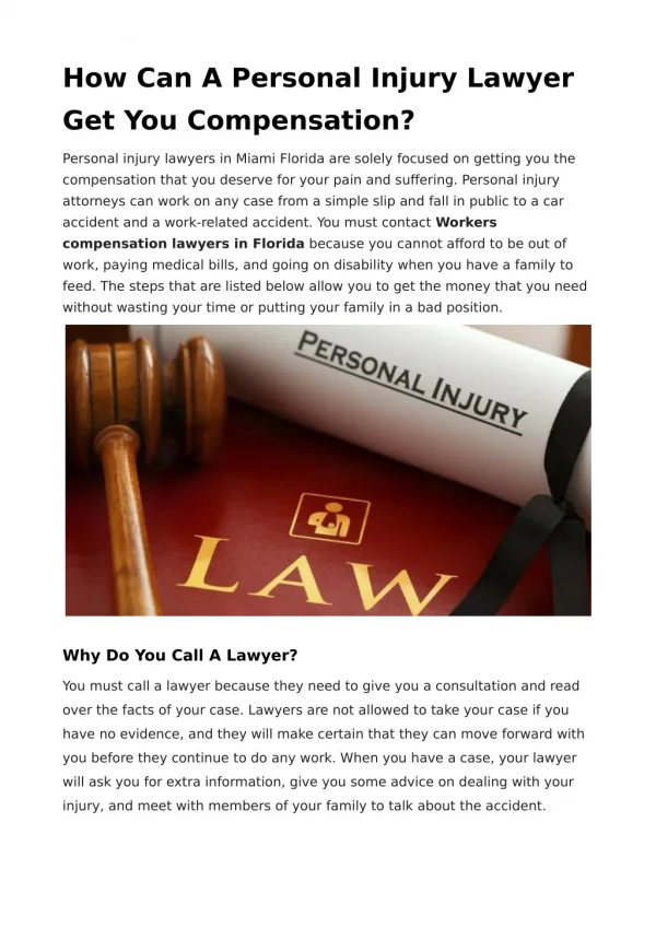 How Can A Personal Injury Lawyer Get You Compensation?