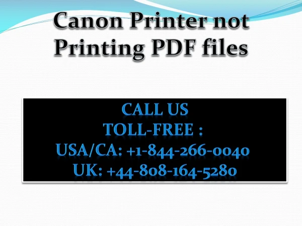 Canon Printer not Printing PDF files