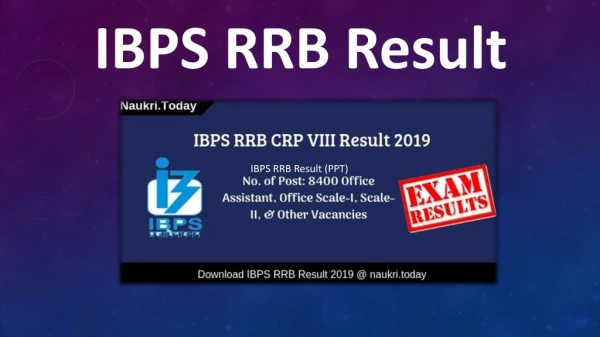 IBPS RRB Result 2019 | Download RRB CRP VIII Pre Exam Scorecard
