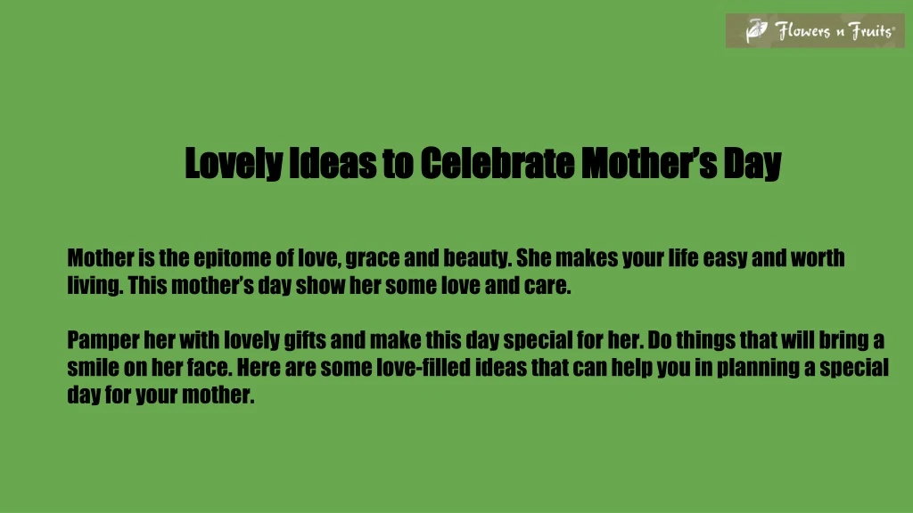 lovely ideas to celebrate mother s day