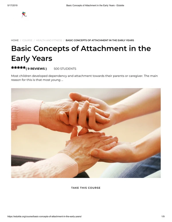 Basic Concepts of Attachment in the Early Years - Edukite