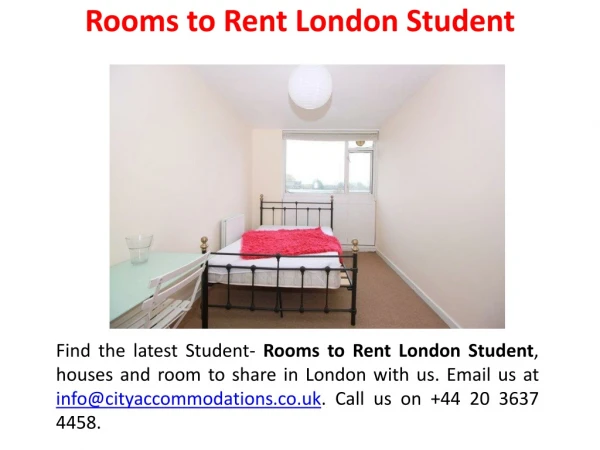 Rooms to Rent London Student