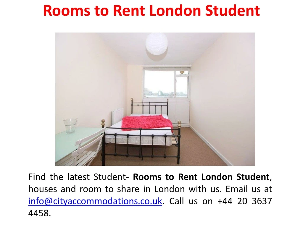 rooms to rent london student
