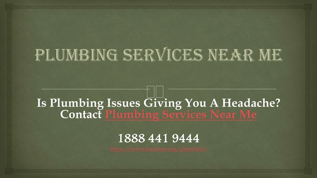 plumbing services near me