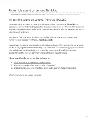 Fix terrible sound on Lenovo ThinkPad - slide 1